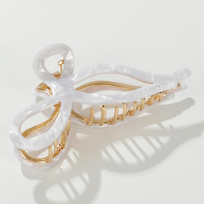 Metal Ribbon Bow Claw Clip