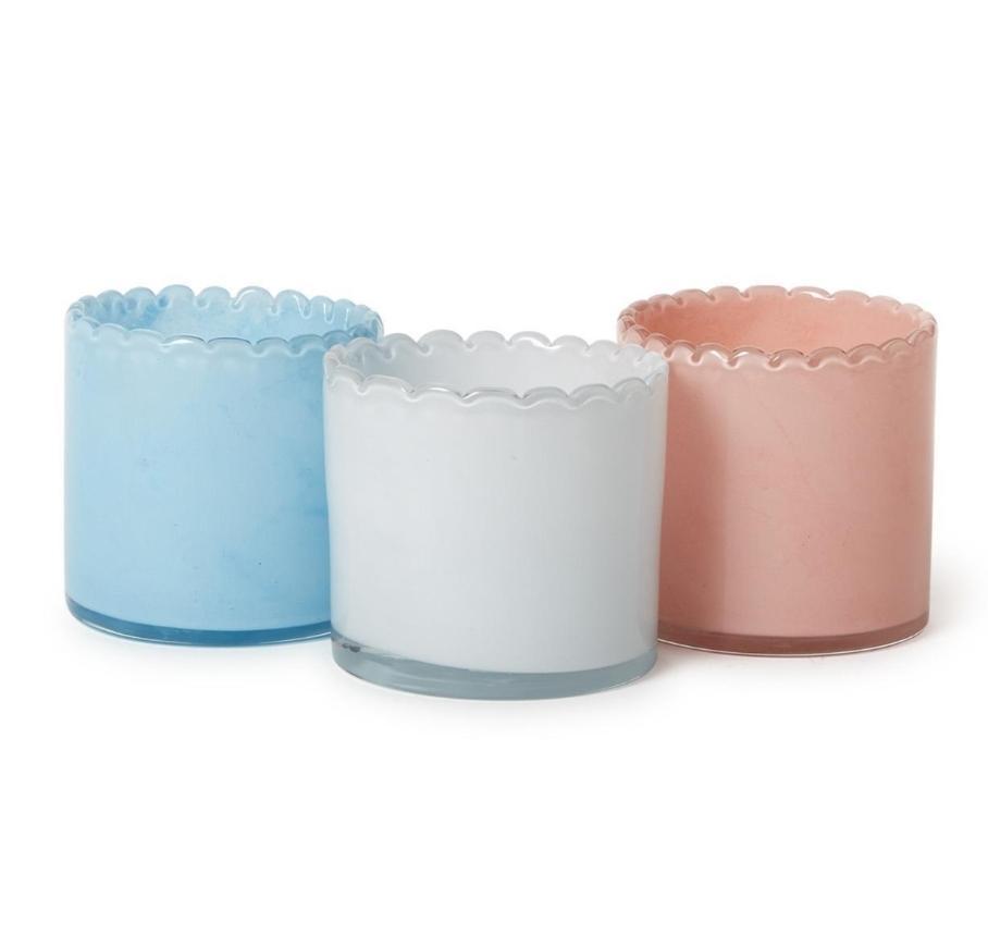 Marbled Scalloped Round Vase / Candleholder