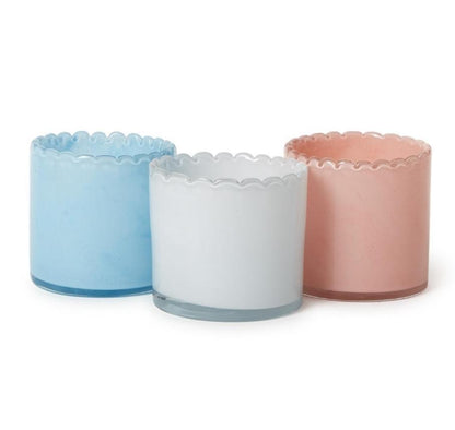 Marbled Scalloped Round Vase / Candleholder