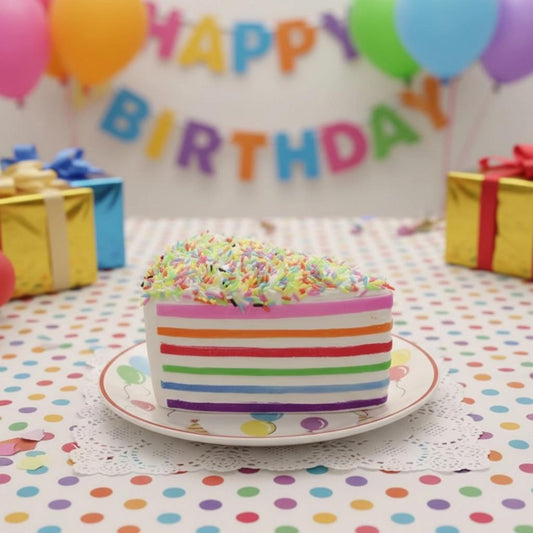 Rainbow Cake Squishy – Slow Rising Sensory Stress Toy