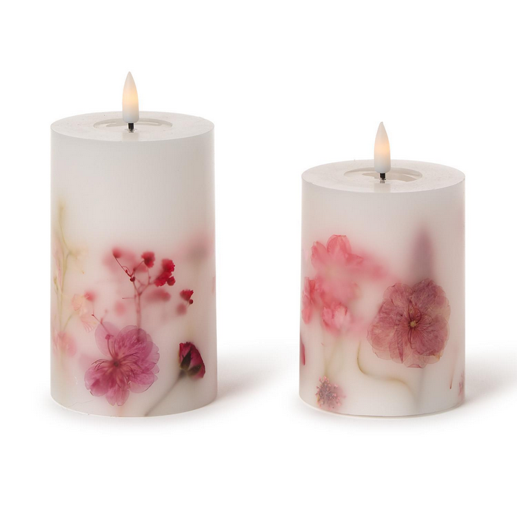 Flameless Wax Pillar Botanical Candles
