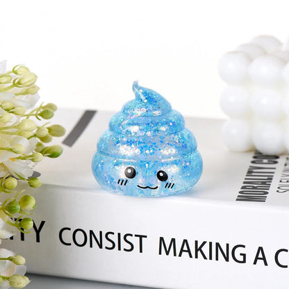 Maltose Glitter smiley Poop Squeeze Toy