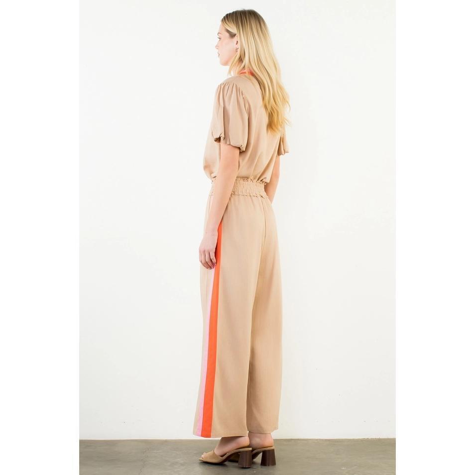 Stripe Detail Wide Leg Pants