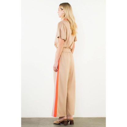 Stripe Detail Wide Leg Pants