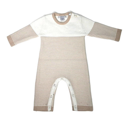Seed Stitch Striped Cotton Onesie
