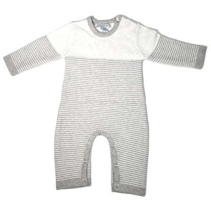 Seed Stitch Striped Cotton Onesie