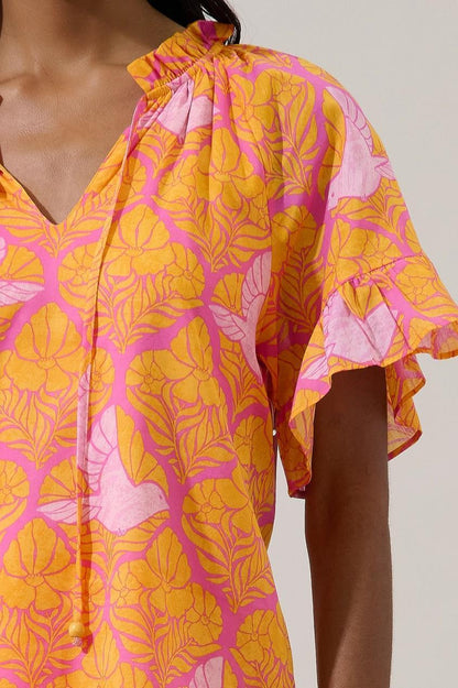 Jaidy Floral Erie Split Neck Top