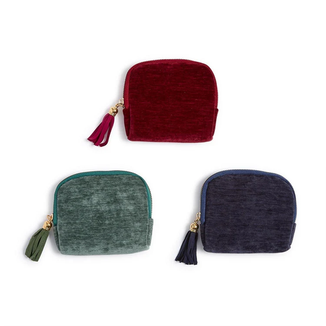 Perfectly Sorted Textured Velvet Pouch with Organized Interior