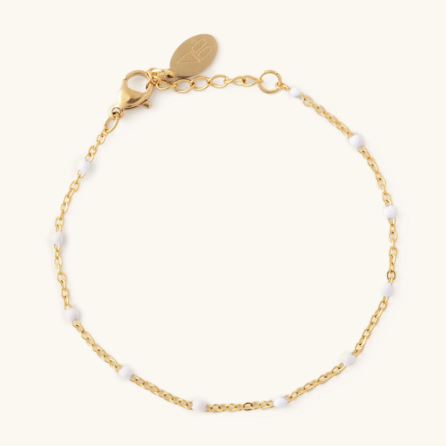 Felix White Bead Bracelet