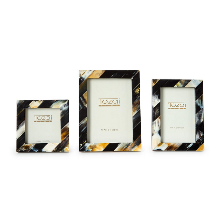 Savoy Black Horn Photo Frames