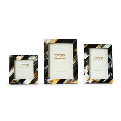 Savoy Black Horn Photo Frames