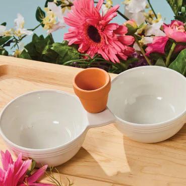 Stoneware- Pinstripes Double Dipper