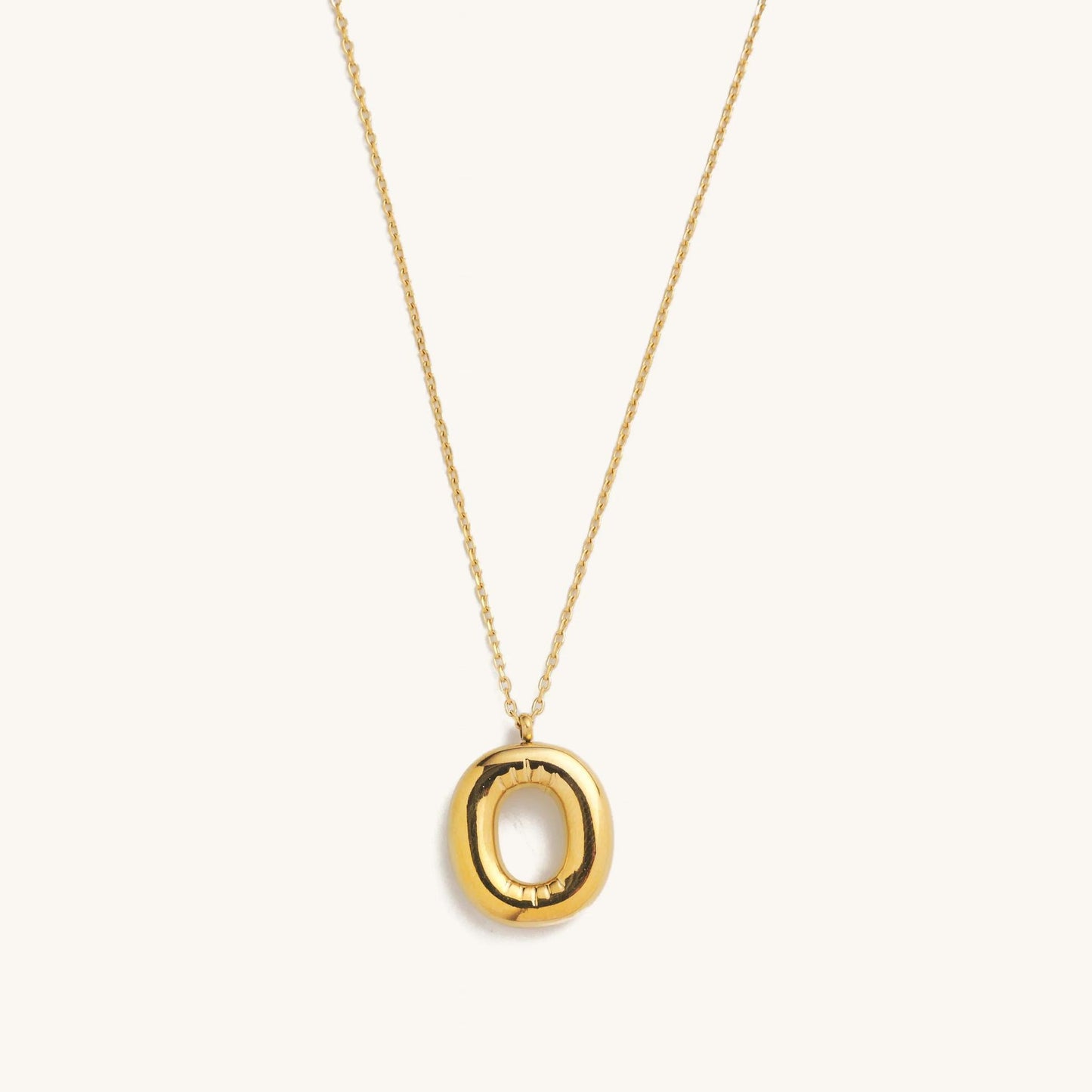 Bubble Initial Charm Necklaces- Gold