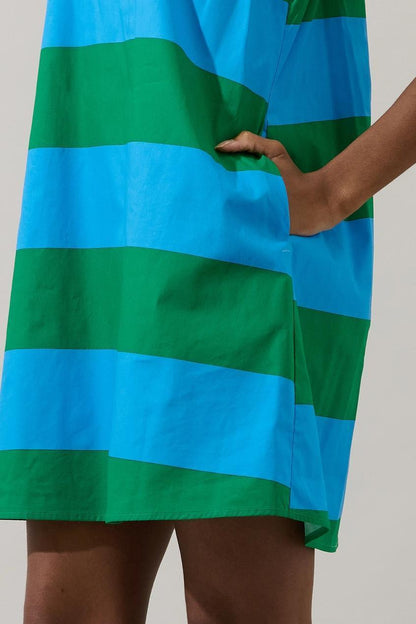 Lexya Collared Shift Mini Dress Valdy Stripe
