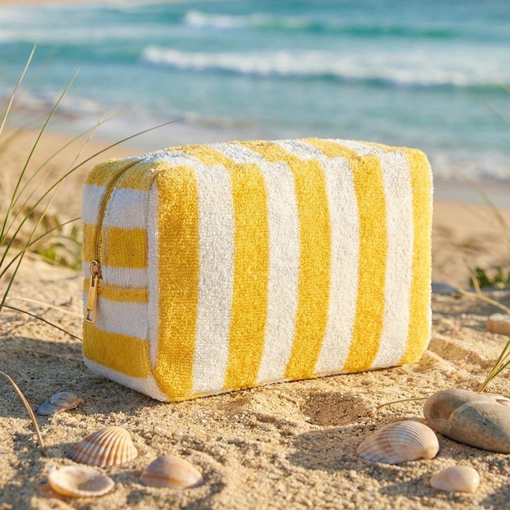 Striped Terry Cosmetic Bag w/ Monogram
