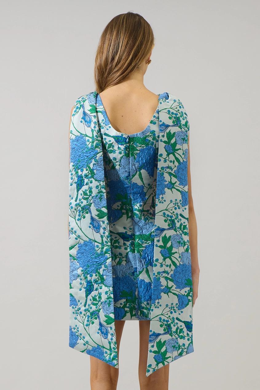Willa Floral Jacquard Bow Sash Dress