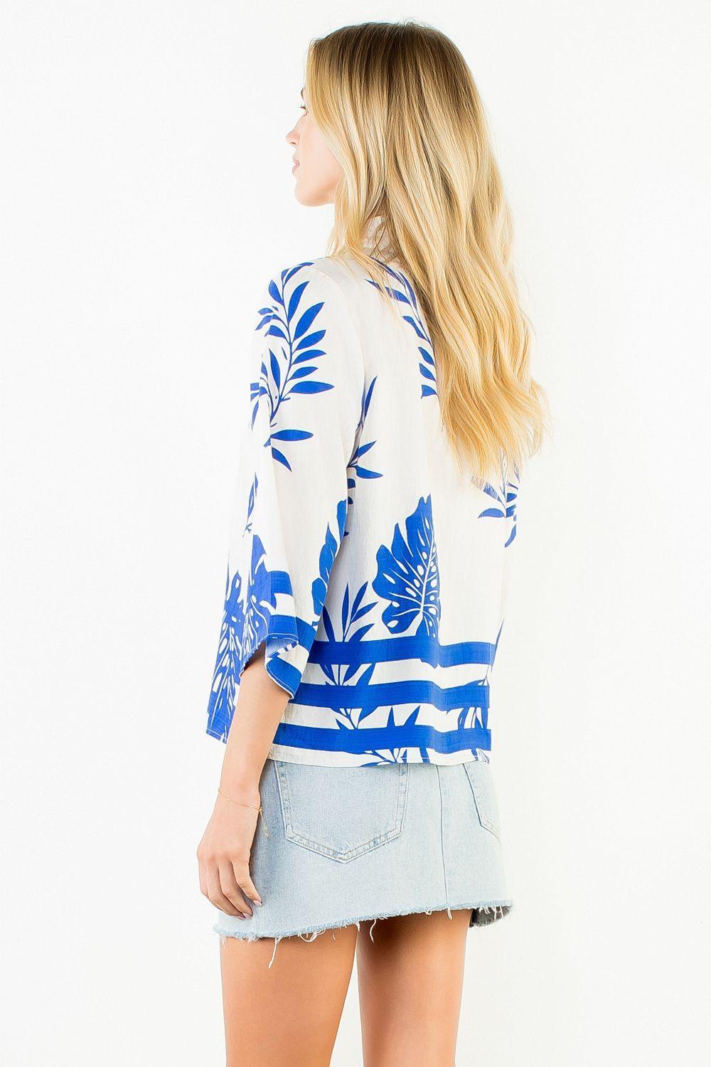 Short Sleeve Floral Pattern Top