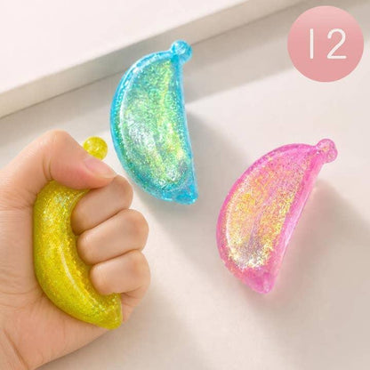 Glitter Banana Squeeze Squishy Stress Relief Toy