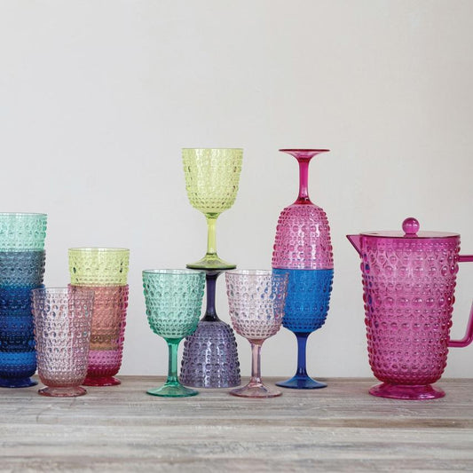 Dot Texture Stemmed Wine Glass