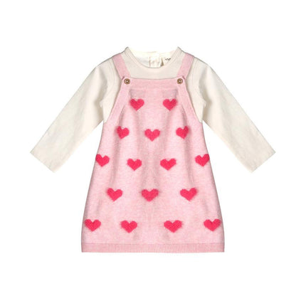 FUZZY HEARTS DRESS SET