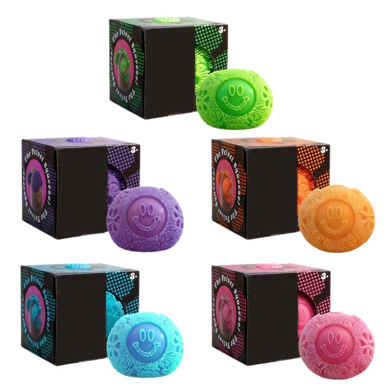Smiley Velvet Squeeze flower power fuzz ball