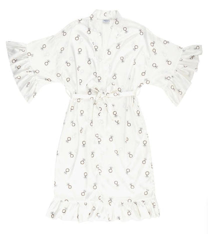 Long Ruffled Satin Robe