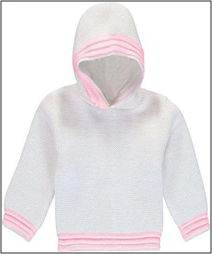 Monogrammed Knit Hooded Zip Back Sweater