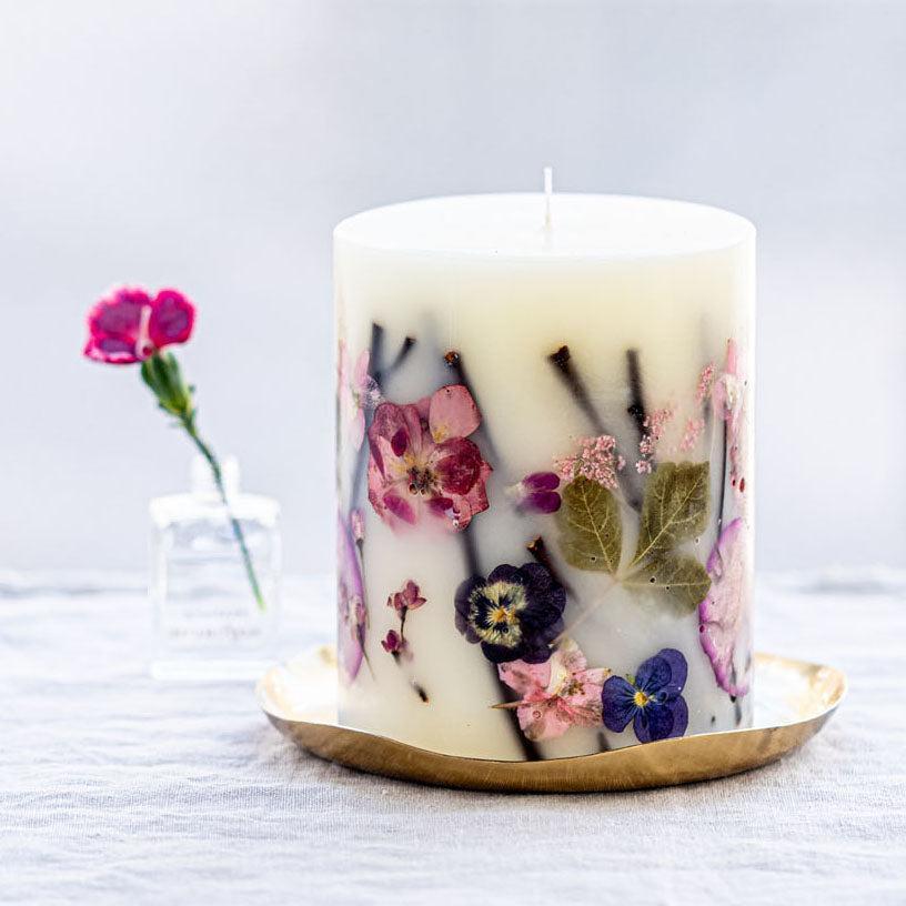 Blushing Rosewood Accent Botanical Candle