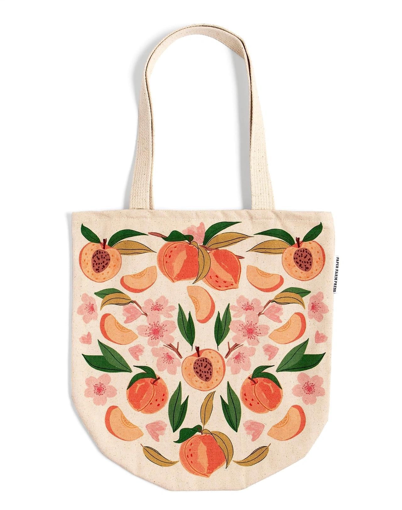 Fruit Print Canvas Tote Bag