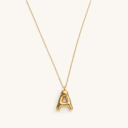 Bubble Initial Charm Necklaces- Gold
