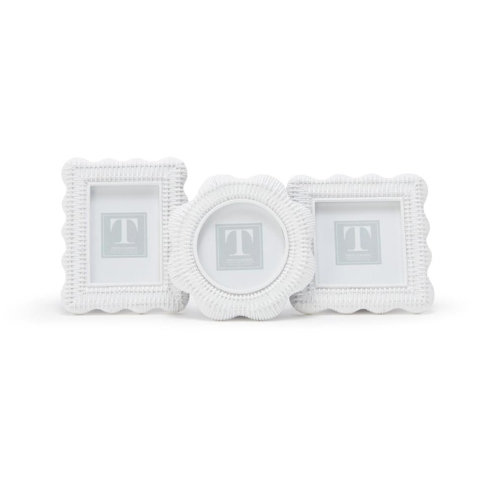 Scalloped Rattan Weave Frames