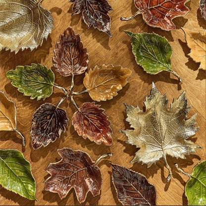 Autumn Allure Enameled Leaf Tray