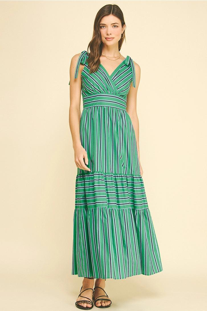 Stripe Tiered Maxi Dress
