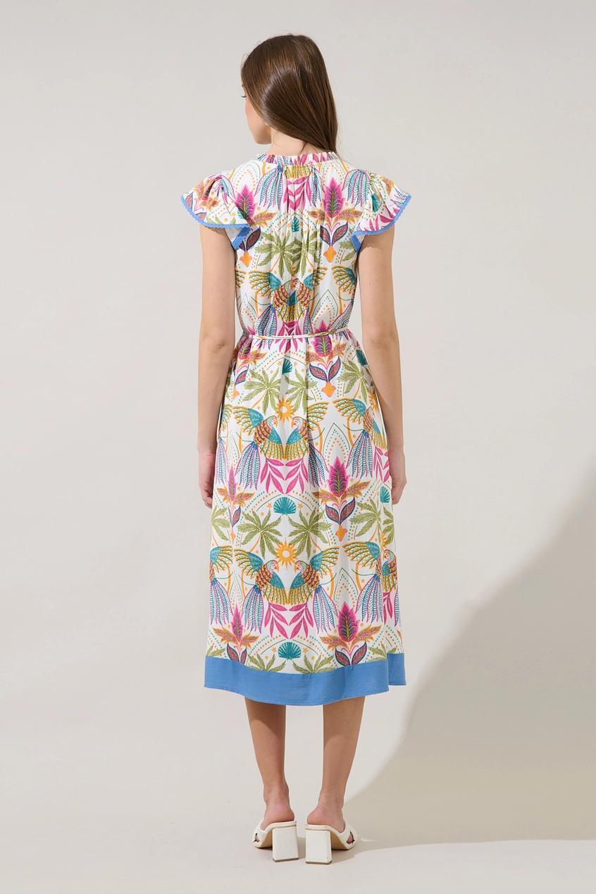 Adelina Shift Midi Dress Tropical