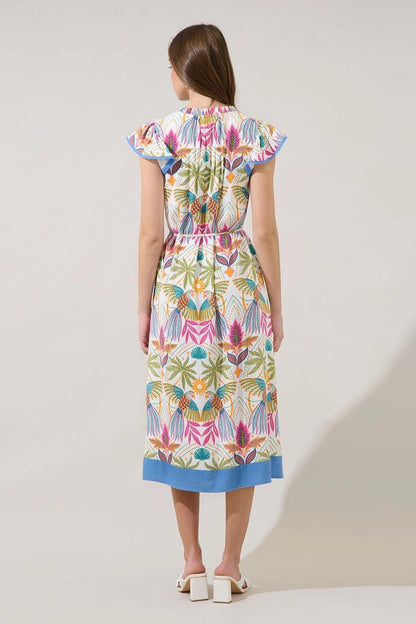 Adelina Shift Midi Dress Tropical
