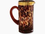 GLASS Tortoise and Gold Pitcher
