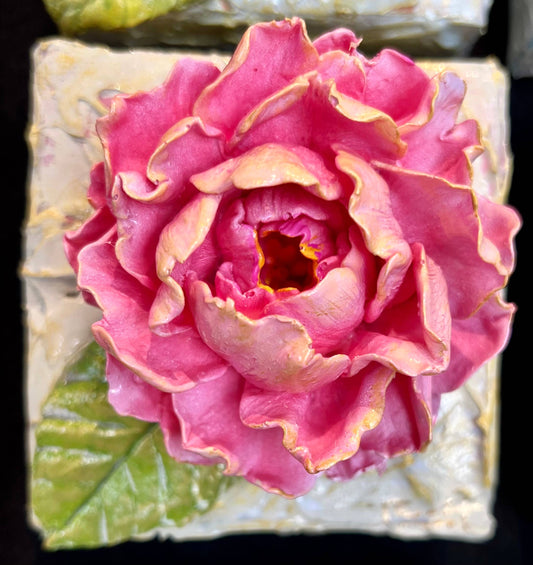 4X4 inch Clay Peony Artwork