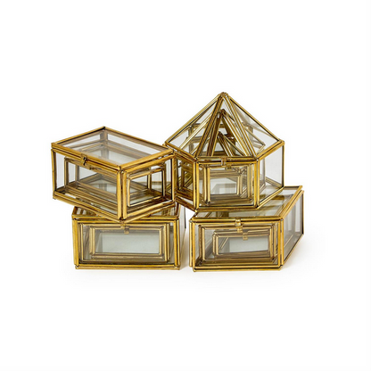 Brass & Glass Trinket Boxes