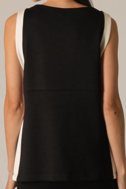 Contrast Border Side Pocket Sleeveless Top