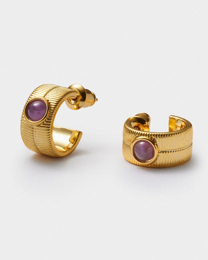 Birthstone Hoop Earrings