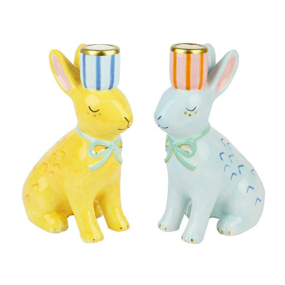 Hand-Painted Ceramic Candle Holders