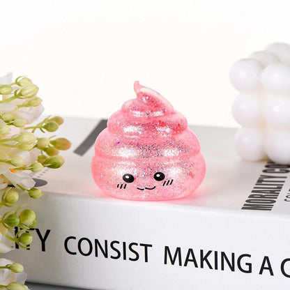 Maltose Glitter smiley Poop Squeeze Toy