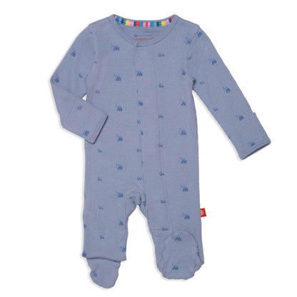 Soft Slate Print Magnetic Waffle Footie
