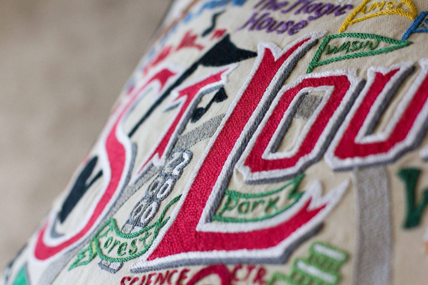 St. Louis Hand-Embroidered Pillow