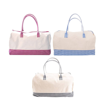 Gingham Getaway Duffle Bag with Monogram