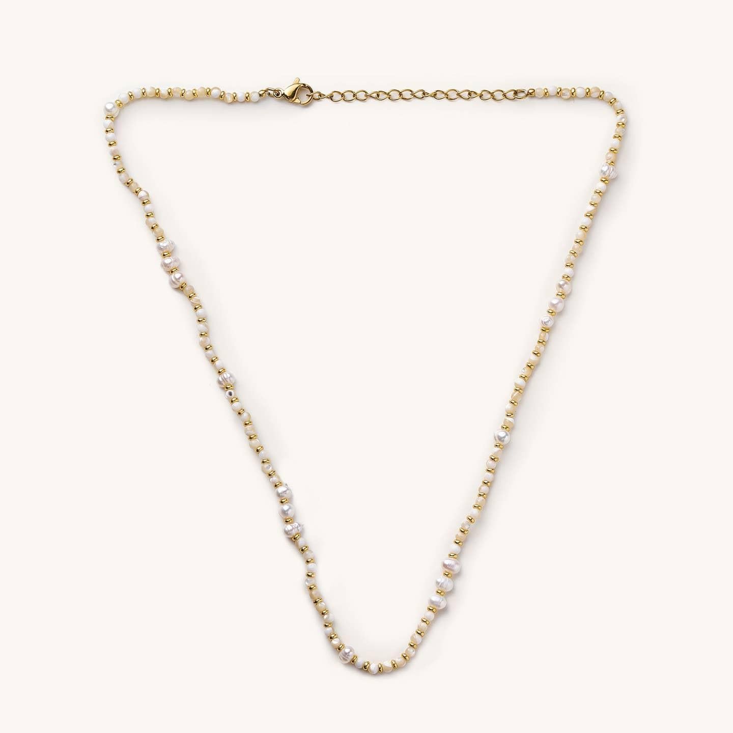 Gabby White Bead and Pearl Necklace