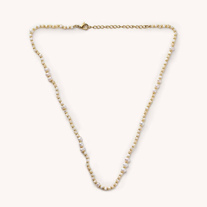 Gabby White Bead and Pearl Necklace