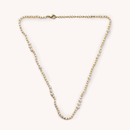 Gabby White Bead and Pearl Necklace