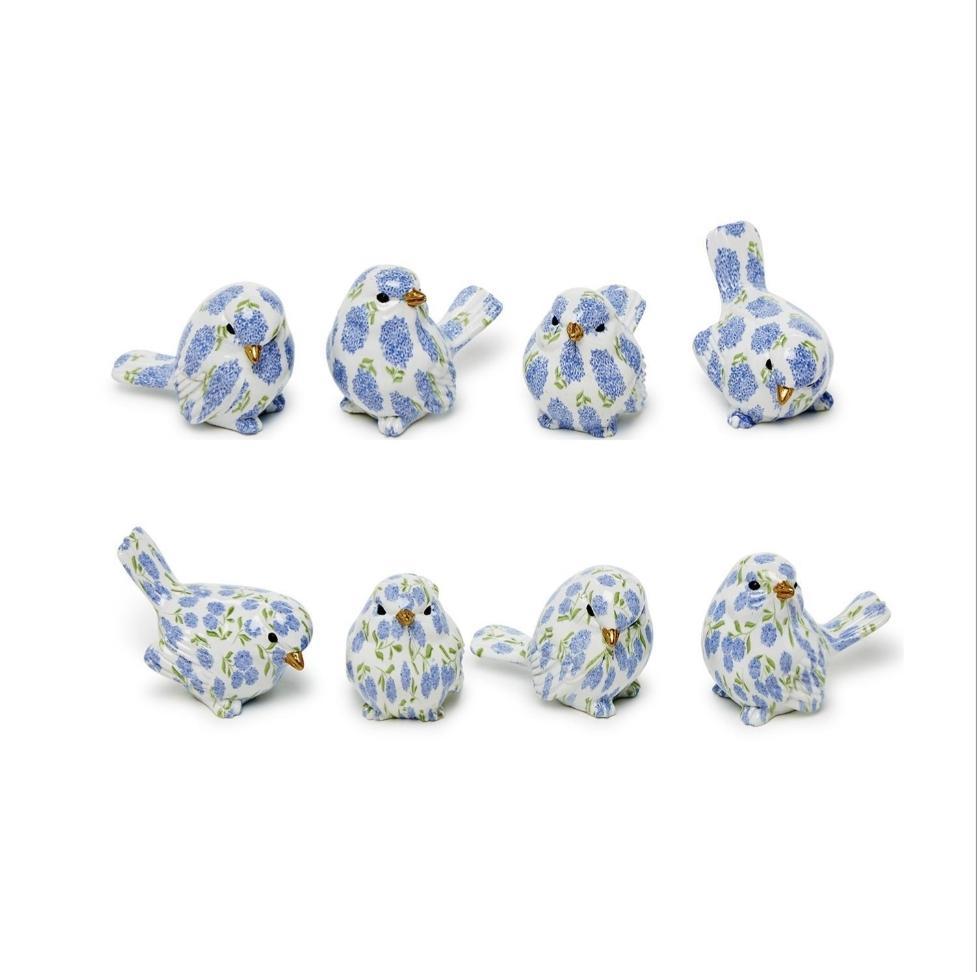 Blue Hydrangea Decorative Bird