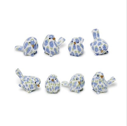 Blue Hydrangea Decorative Bird